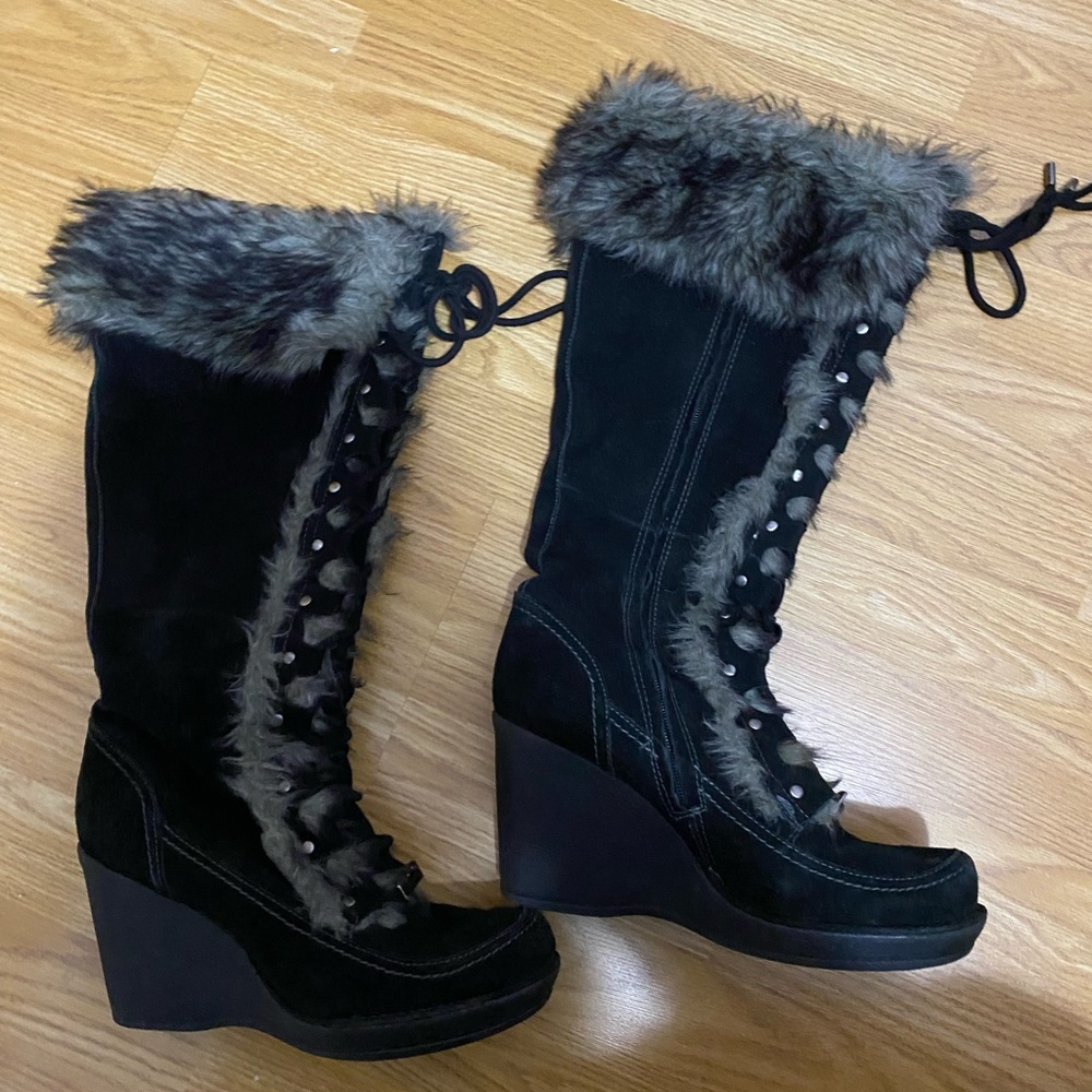 Aldo suede wedge boots